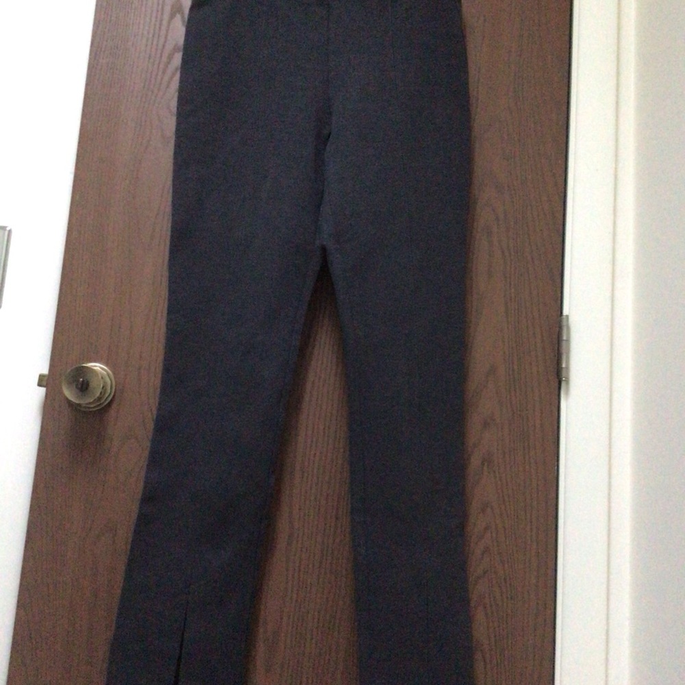 Banana Republic Women's gray stretch pants center seams front slit, viscose,M